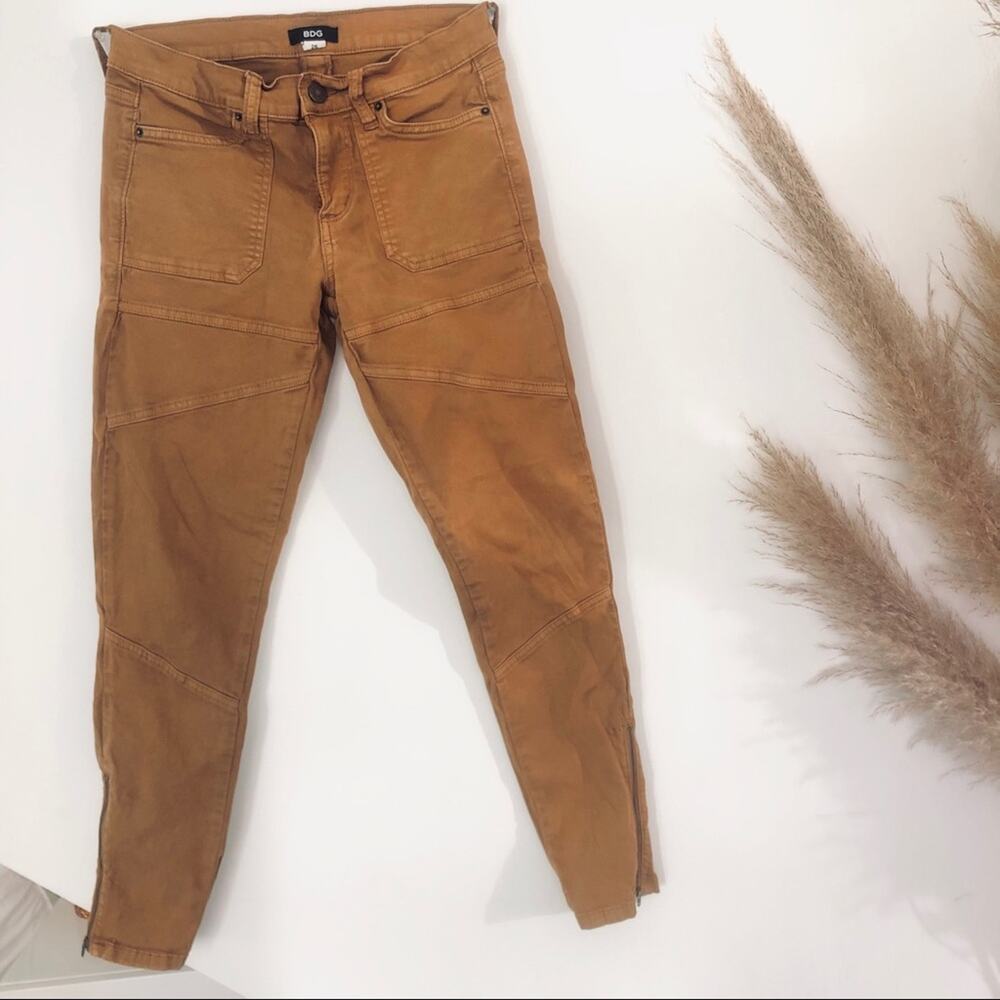UO URBAN OUTFITTERS BDG Khaki Mustard Gold Skinny Moto High Rise Denim Jeans 26